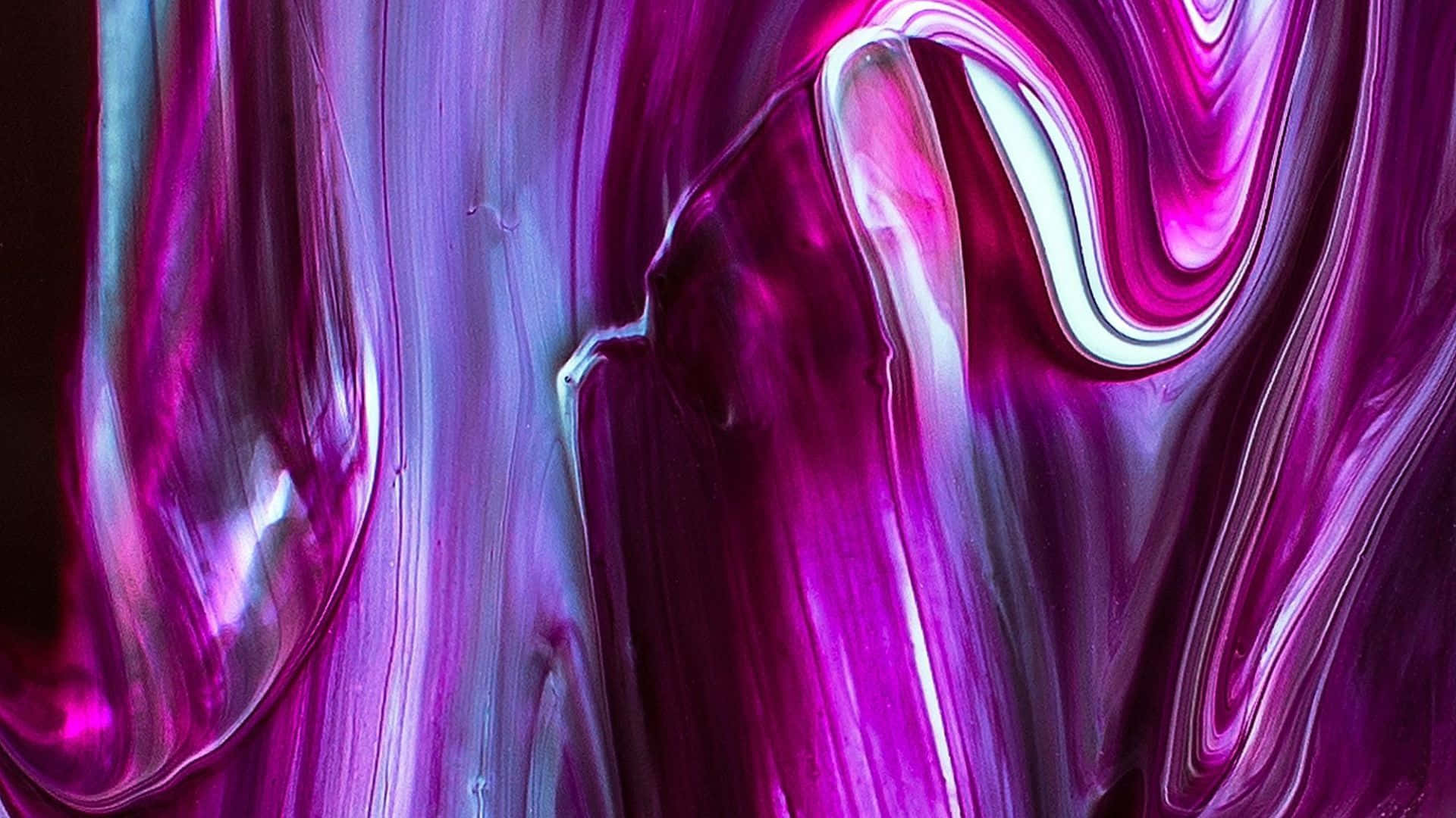 Paint Drip, glossy magenta, cyan liquid-like streaks, Full HD Desktop Wallpaper