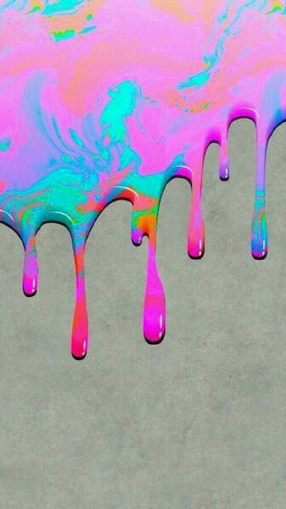 cool drip, pink paint, neon paint, SD Phone Wallpaper