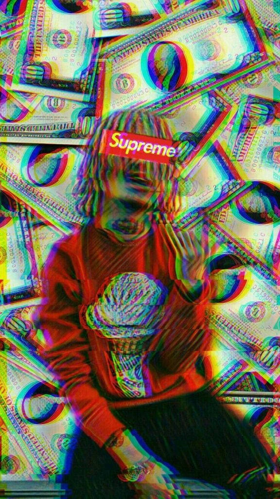 Supreme sweatshirt, red, ice cream cone, SD Phone Wallpaper