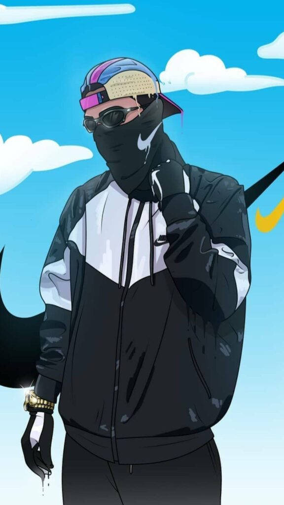 Nike tracksuit, black and white, bright blue sky, SD Phone Wallpaper