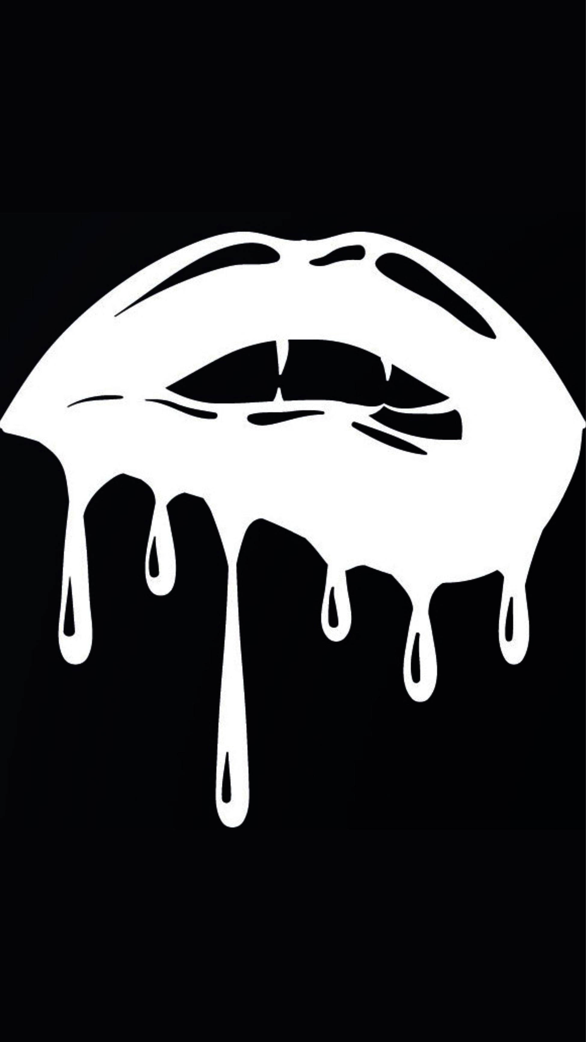 Drippy, white lips, melting drips, 2K Phone Wallpaper