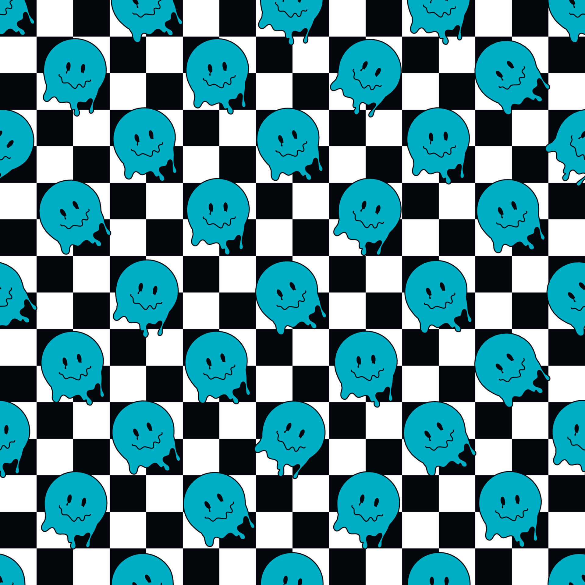 teal, dripping, smiley face, Full HD Desktop Wallpaper