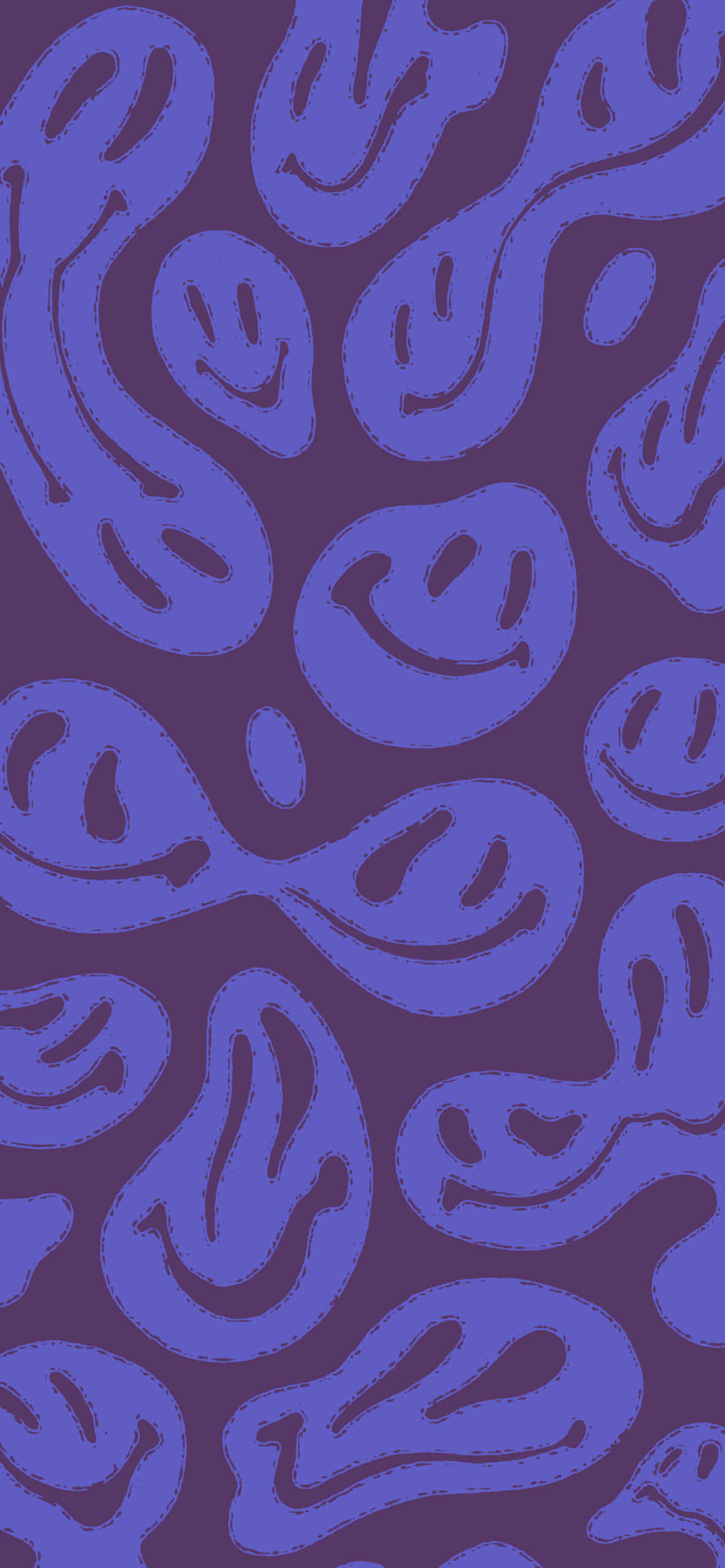 abstract purple aesthetic, trippy smiley face, repeating pattern, 2K Phone Wallpaper