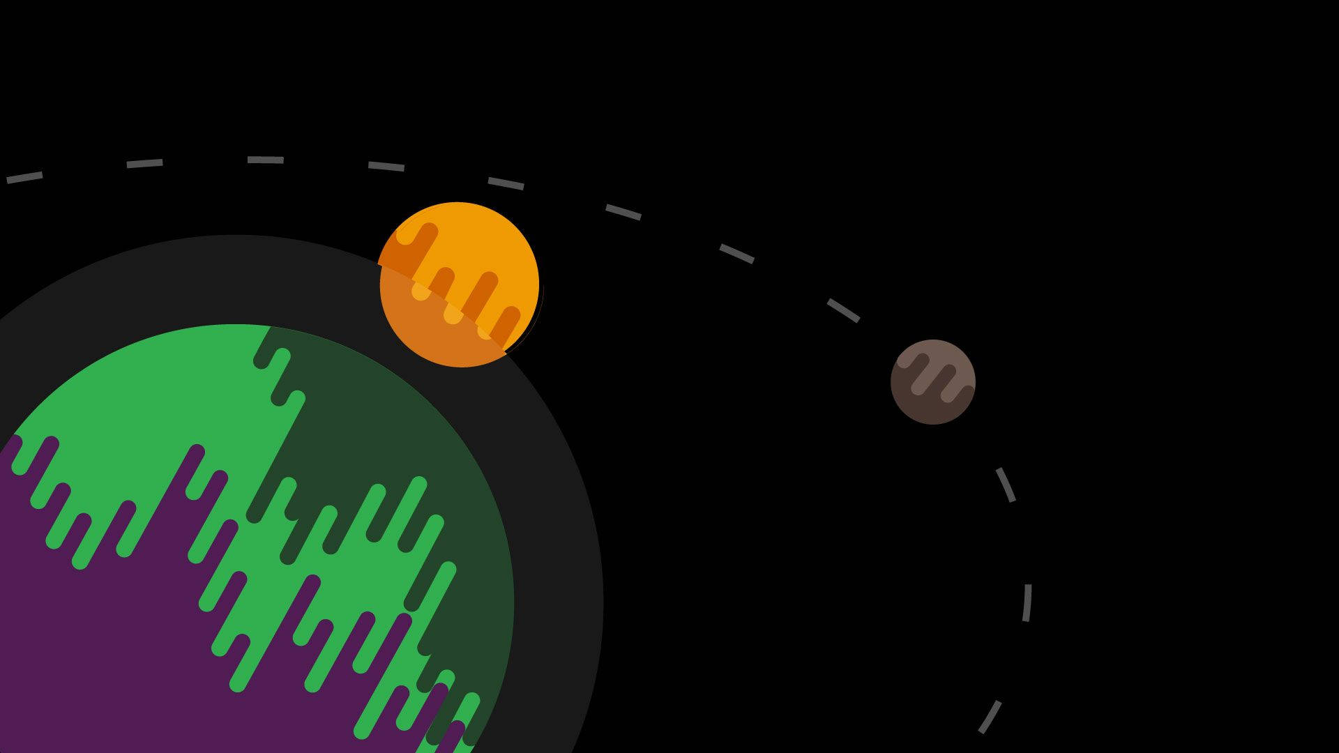 Drippy, outer space, green and purple planet, Full HD Desktop Wallpaper