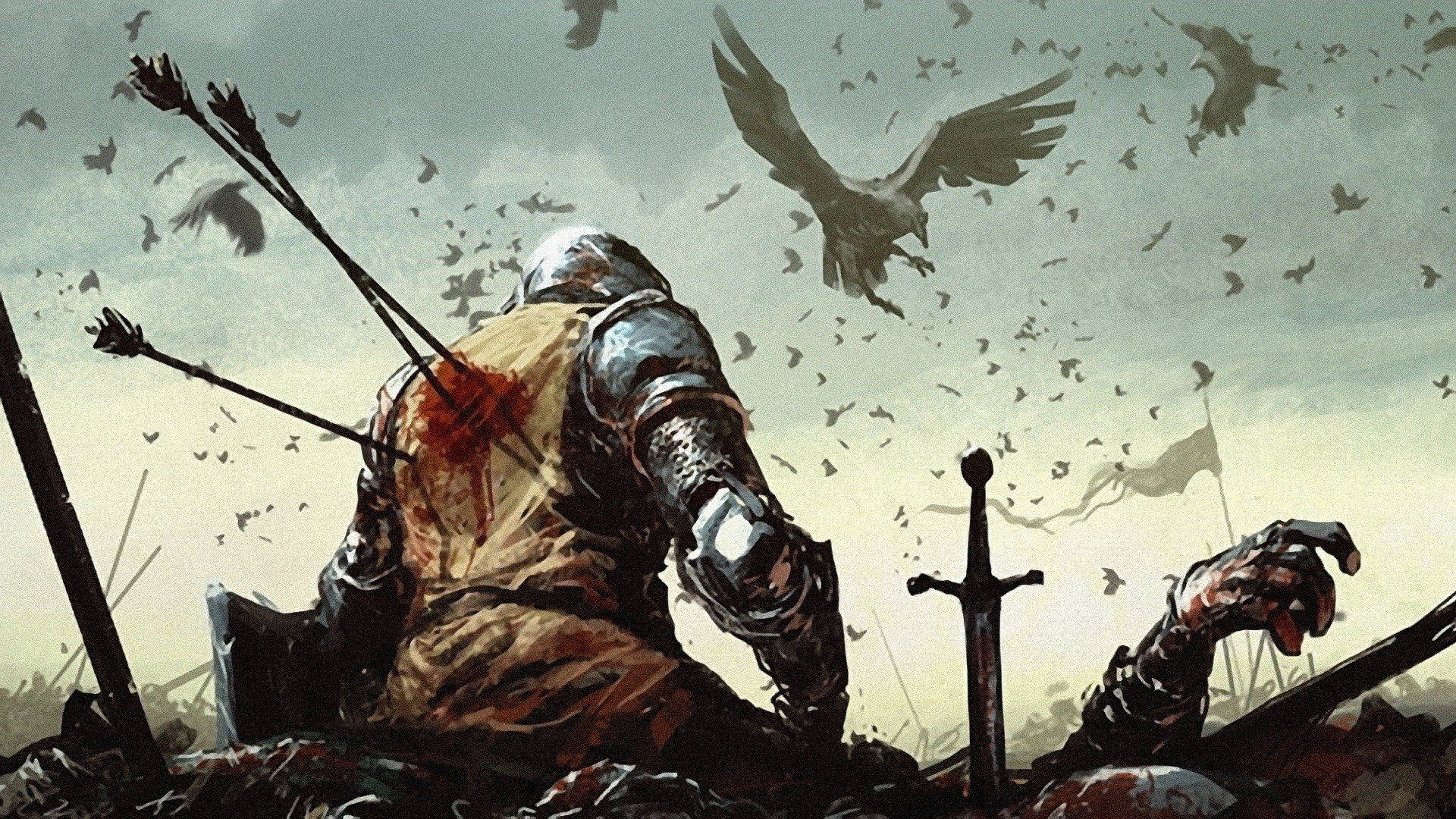 Tragic Knight Death, knight, armor, Full HD Desktop Wallpaper