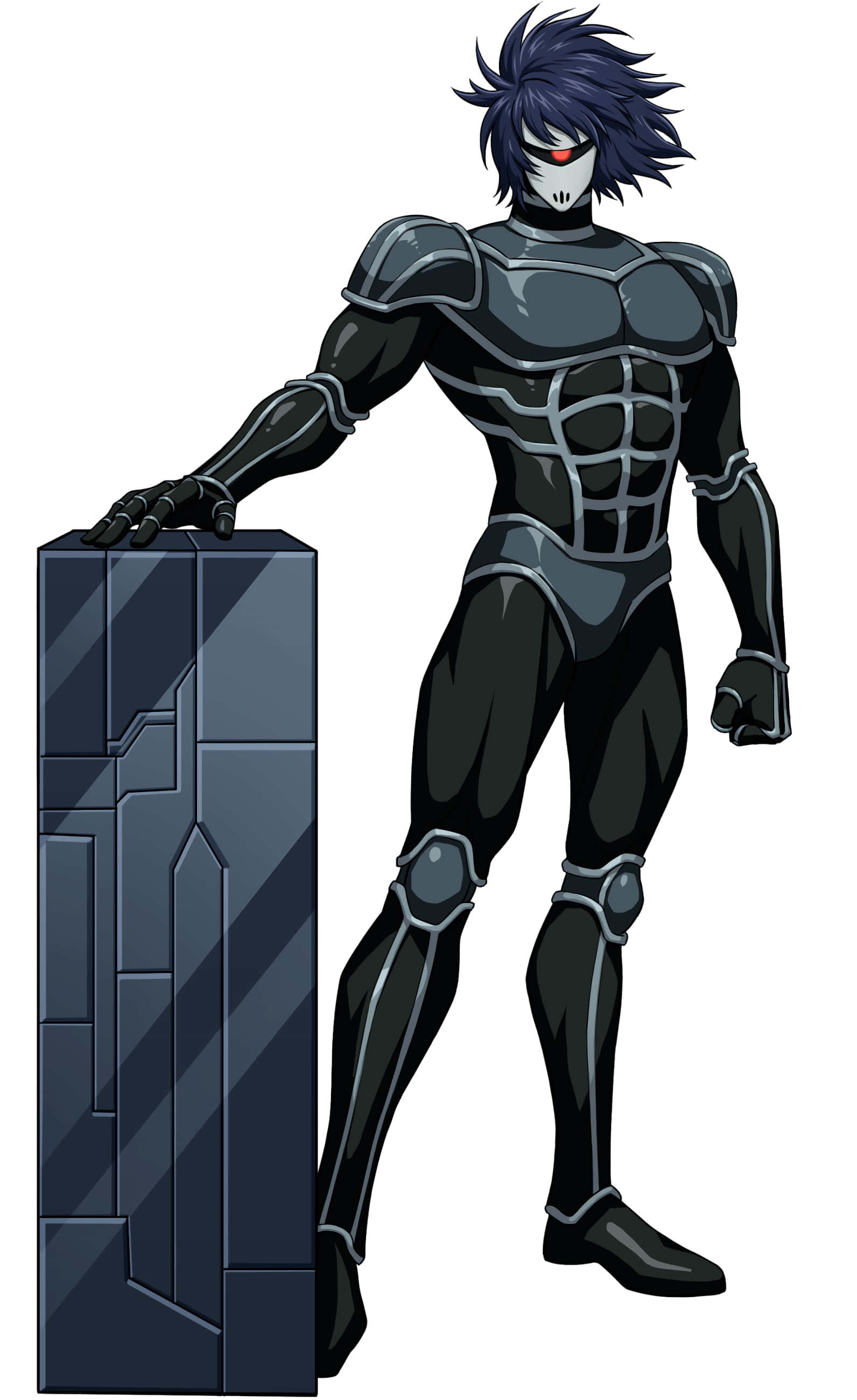 Drive Knight, black armored suit, glowing red eyes, 2K Phone Wallpaper