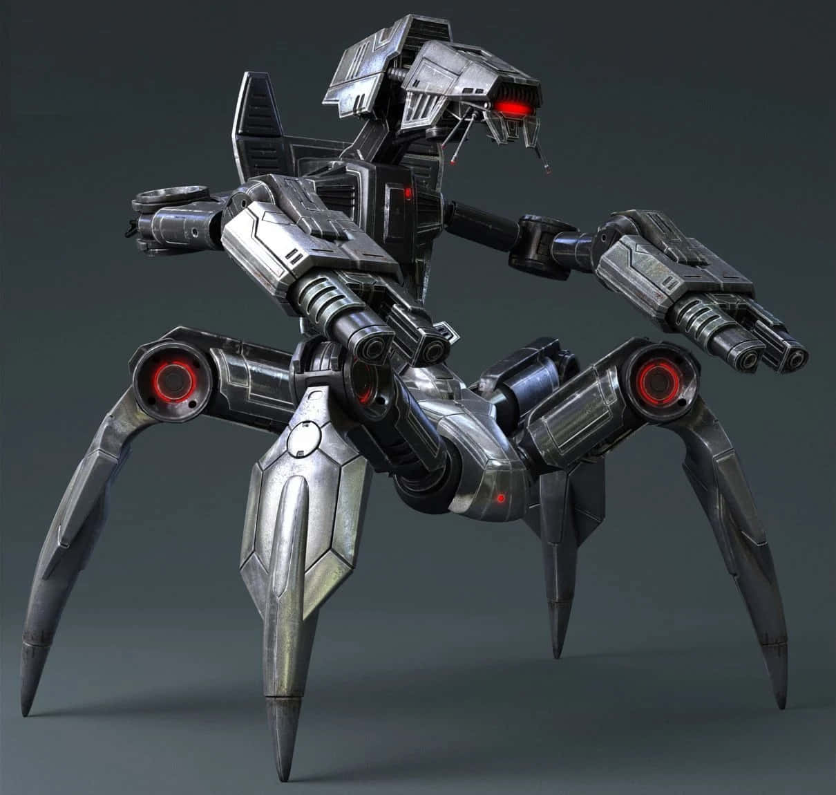 Droid Army, silver, spider-like robot, SD Desktop Wallpaper