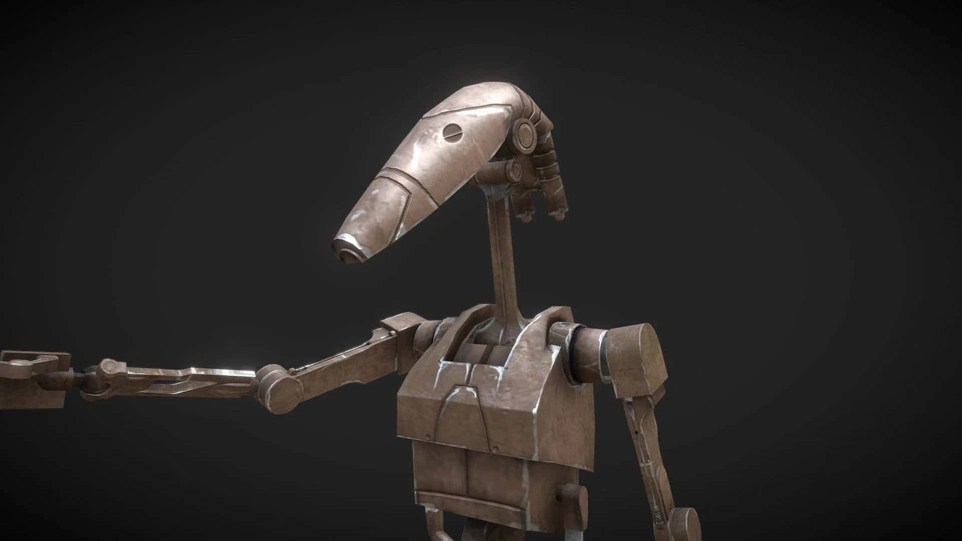 Droid Army, 3d-render, weathered metallic droid, Full HD Desktop Wallpaper