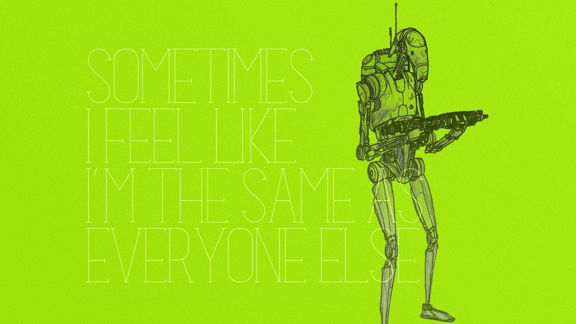 Droid, rifle, bright green background, Full HD Desktop Wallpaper