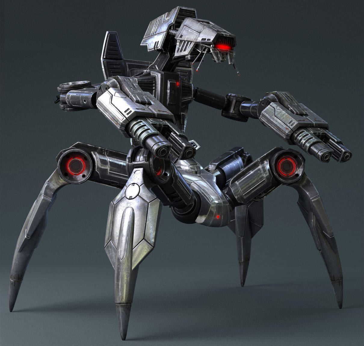 Droid, four legs, silver, SD Desktop Wallpaper