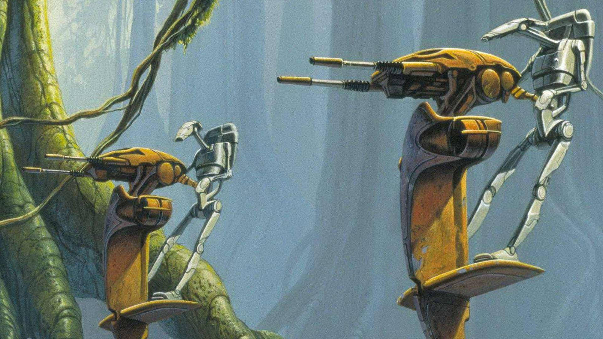 Droid, yellow, silver, Full HD Desktop Wallpaper