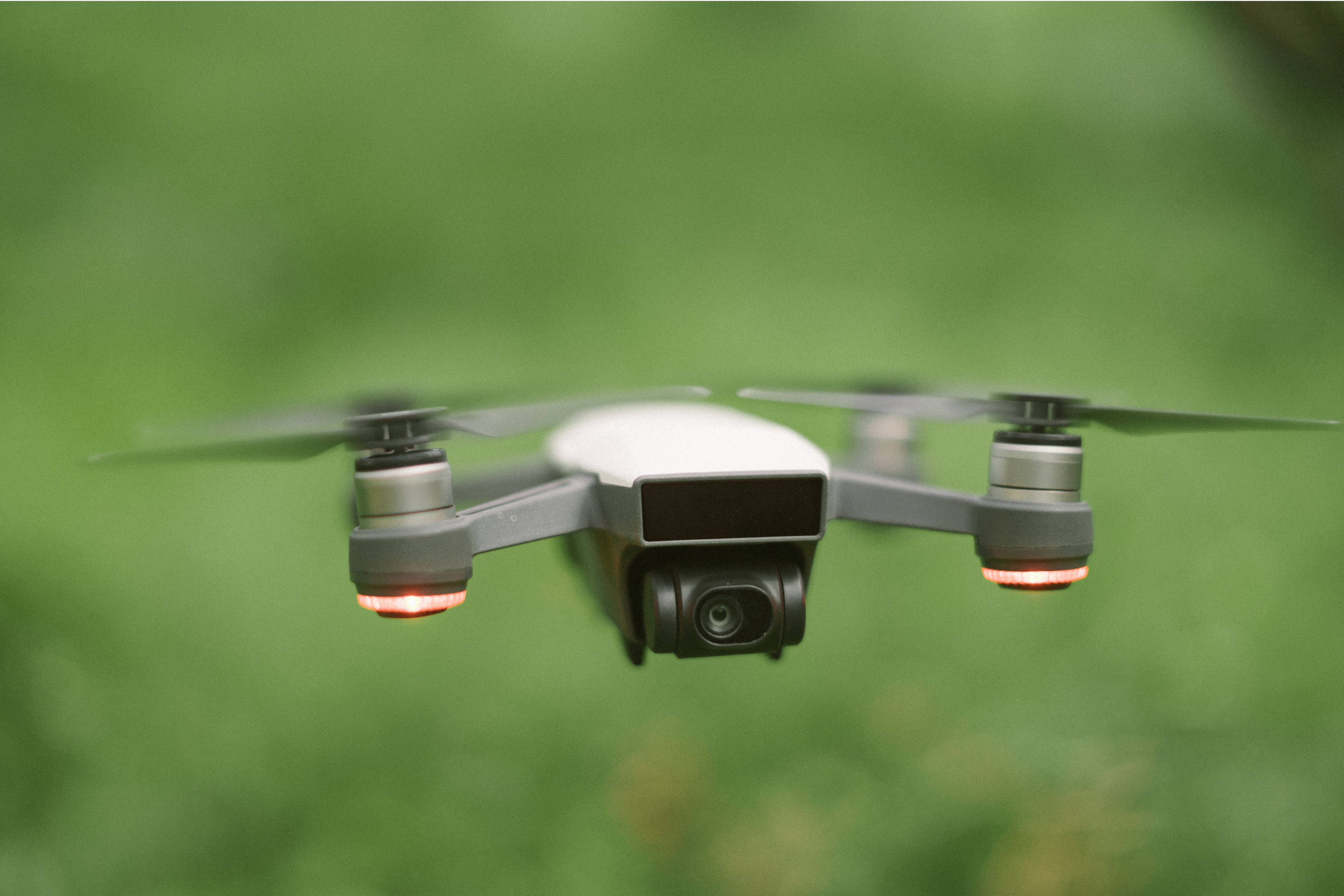 webcam on quadcopter drone, white drone, spinning rotors, 5K Desktop Wallpaper