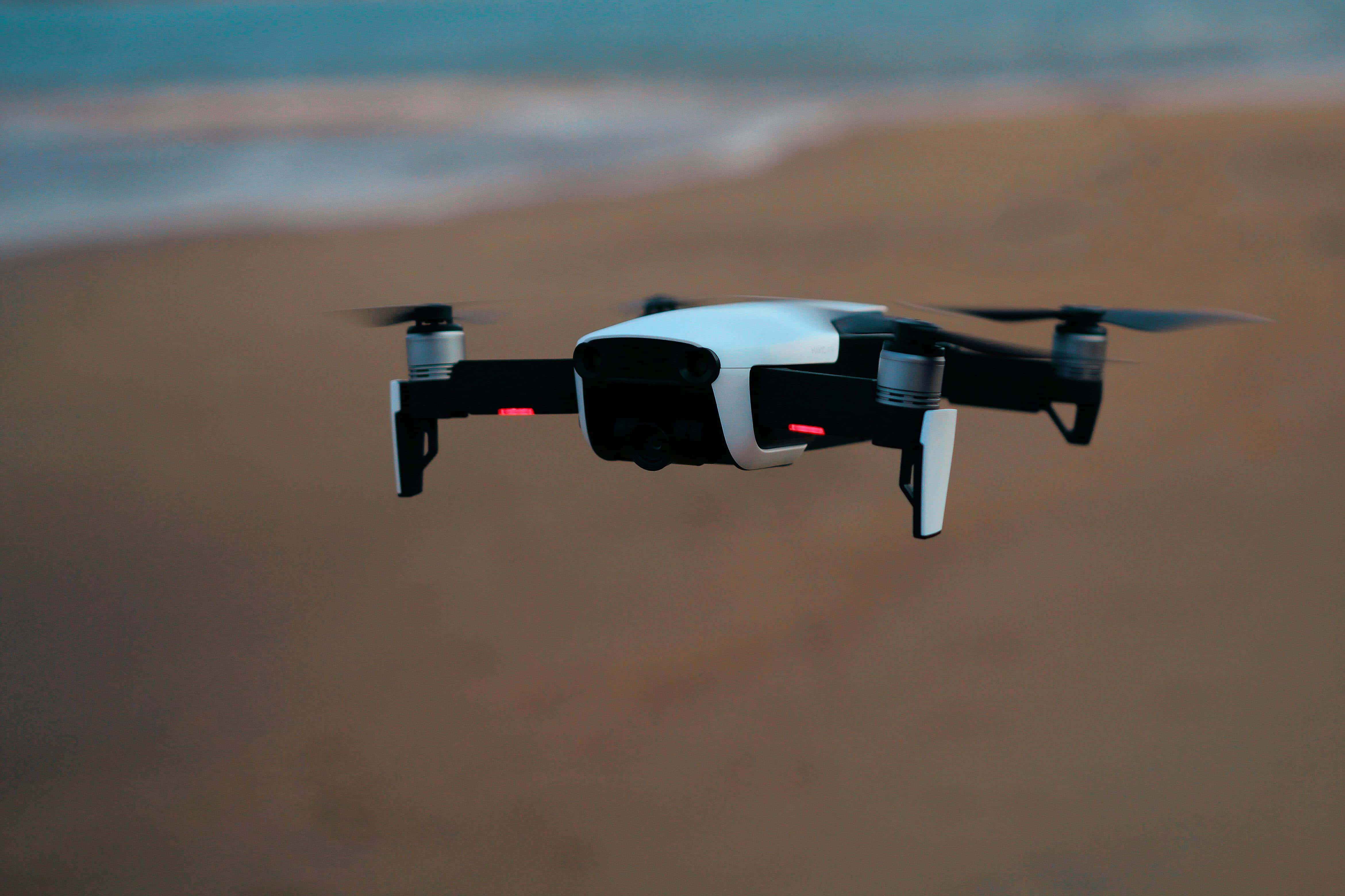 drone, beach, ocean waves, 4K Desktop Wallpaper