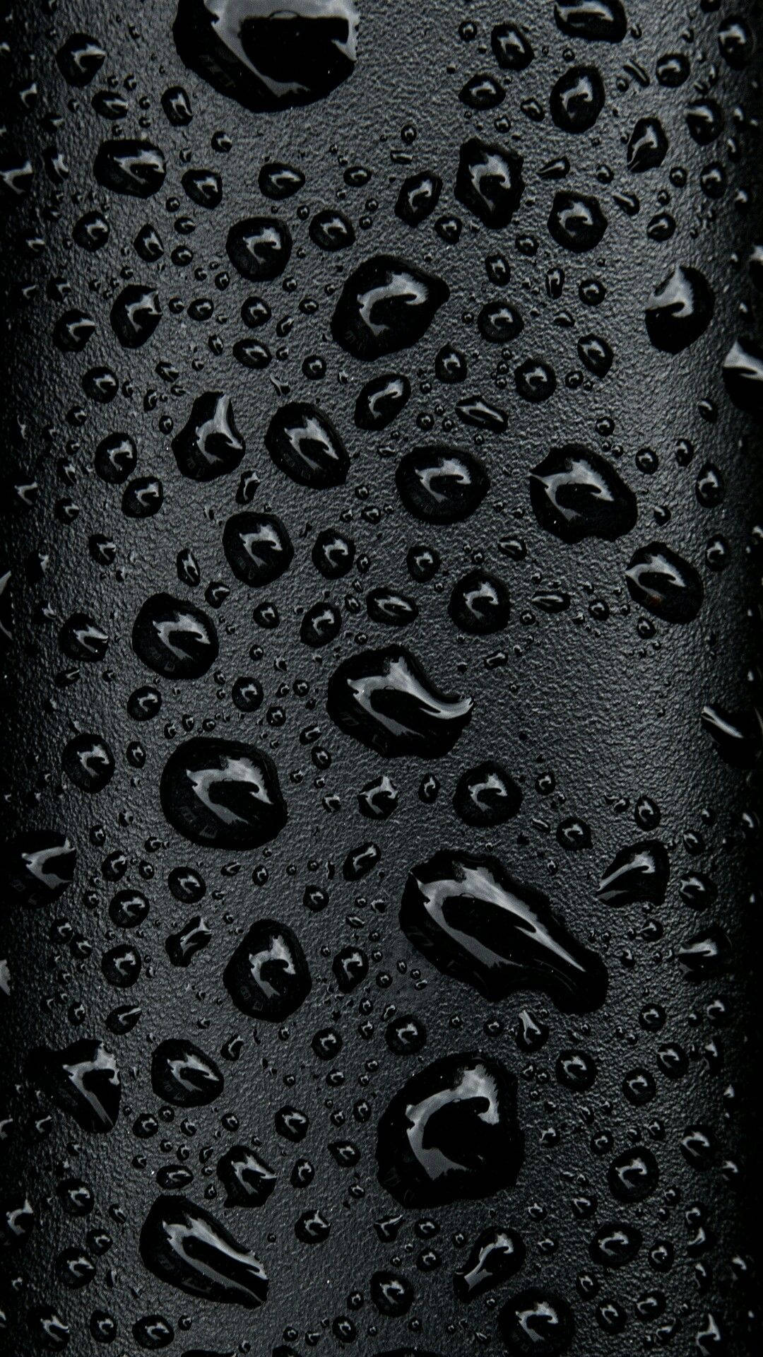 water droplets, matte black textured surface, moody abstract macro shot, Full HD Phone Wallpaper