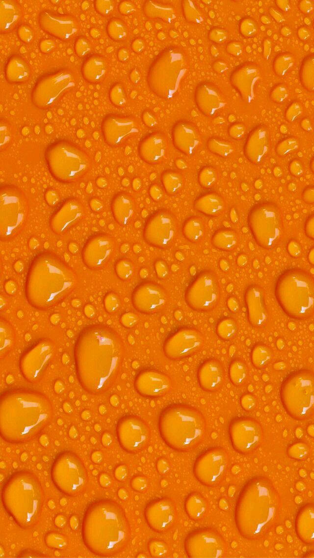 water drops, orange phone, vibrant orange textured surface, SD Phone Wallpaper