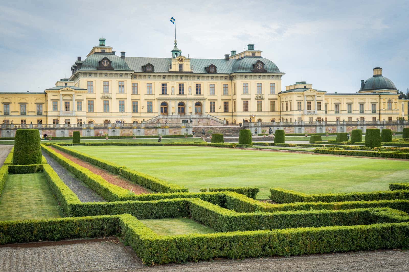 Drottningholm Palace, yellow palace, green domes, HD Desktop Wallpaper