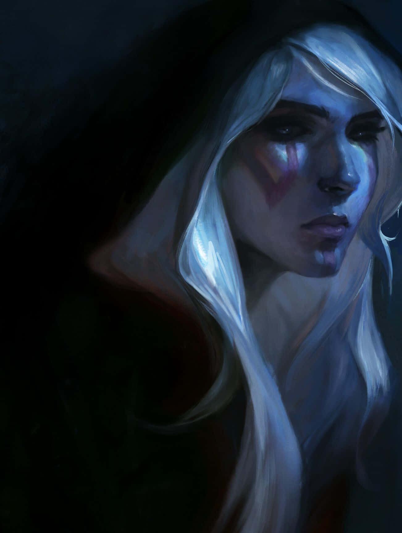 Drow Ranger, pale woman, long white hair, HD Phone Wallpaper