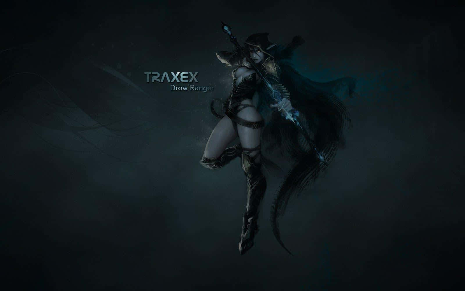 Drow Ranger, glowing weapon, flowing cape, HD Desktop Wallpaper