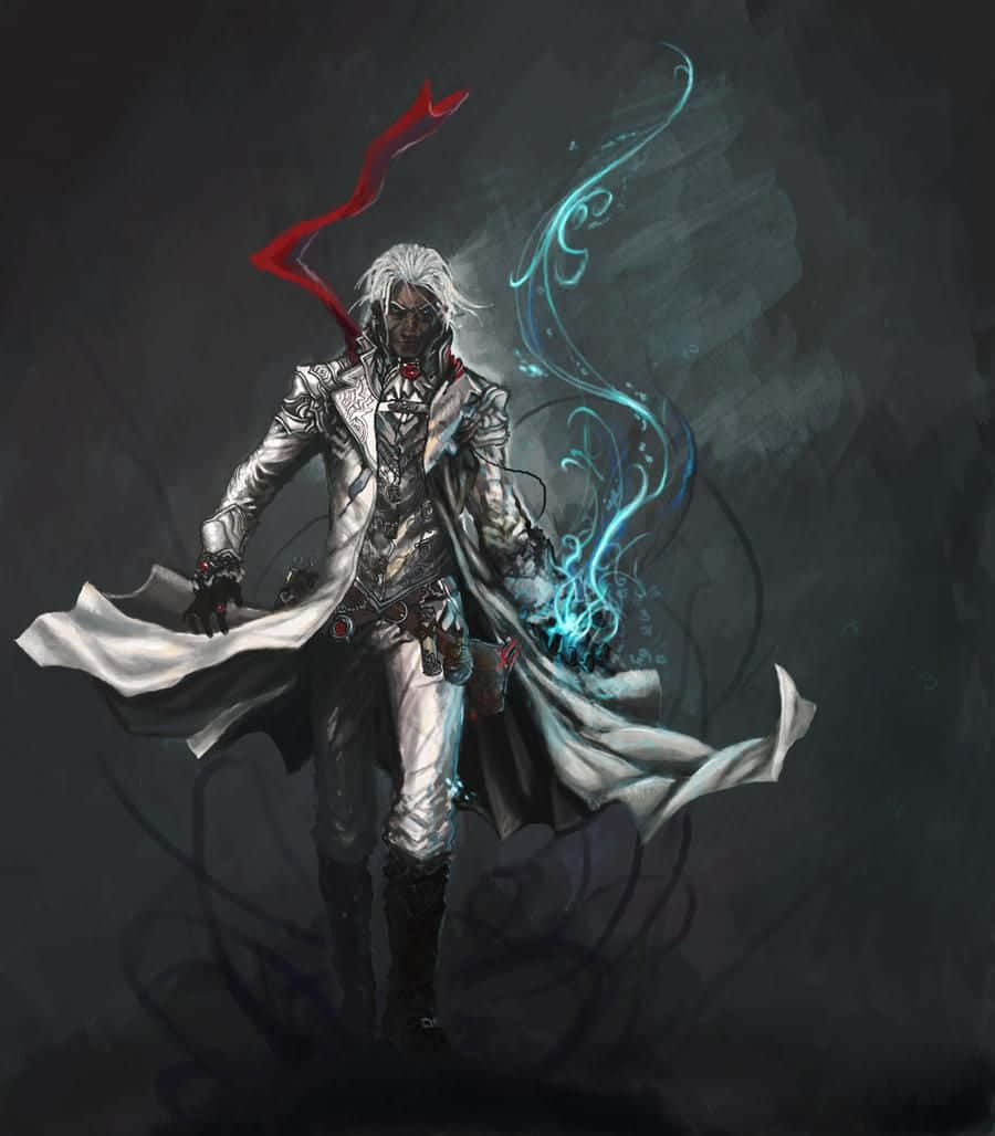 Drow Ranger, silver-haired warrior, ornate white armor, SD Phone Wallpaper