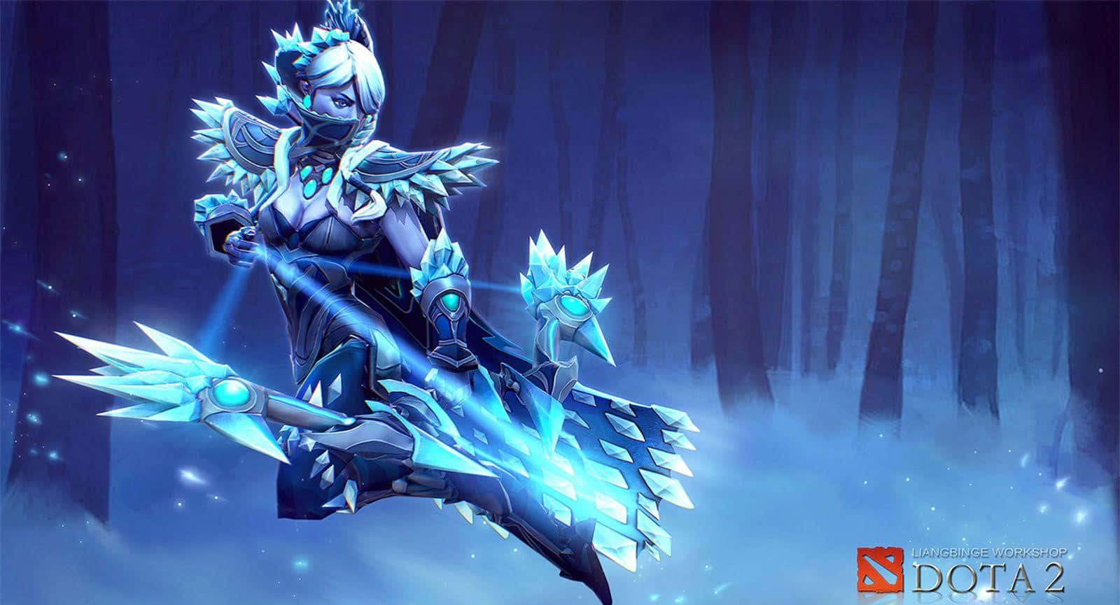 Drow Ranger, frost-themed warrior, icy armor, HD Desktop Wallpaper