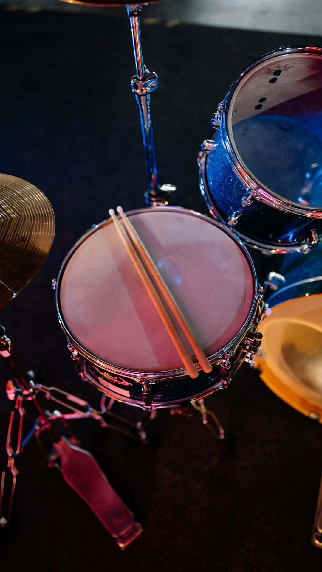drum set, drumsticks, snare drum, Full HD Phone Wallpaper
