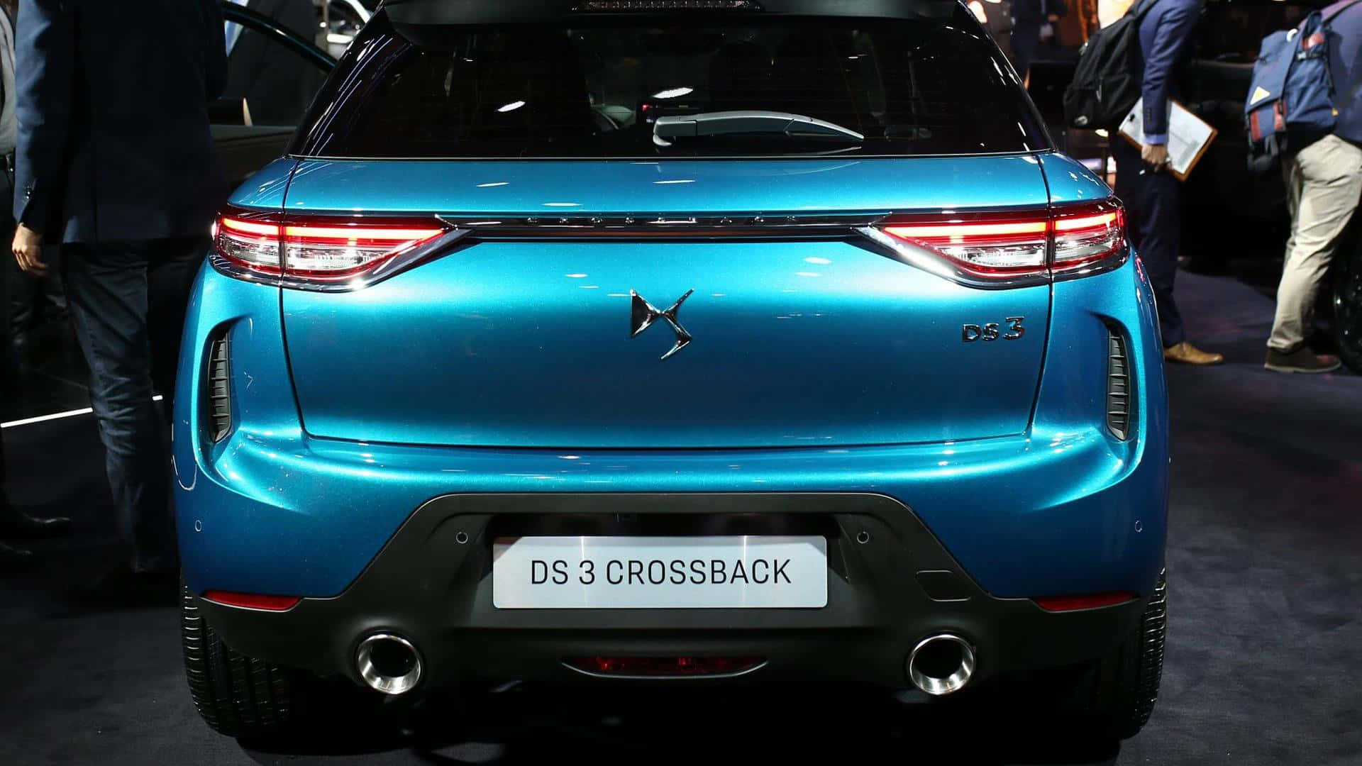 DS 3 Crossback, vibrant blue, exhibition hall lights, Full HD Desktop Wallpaper