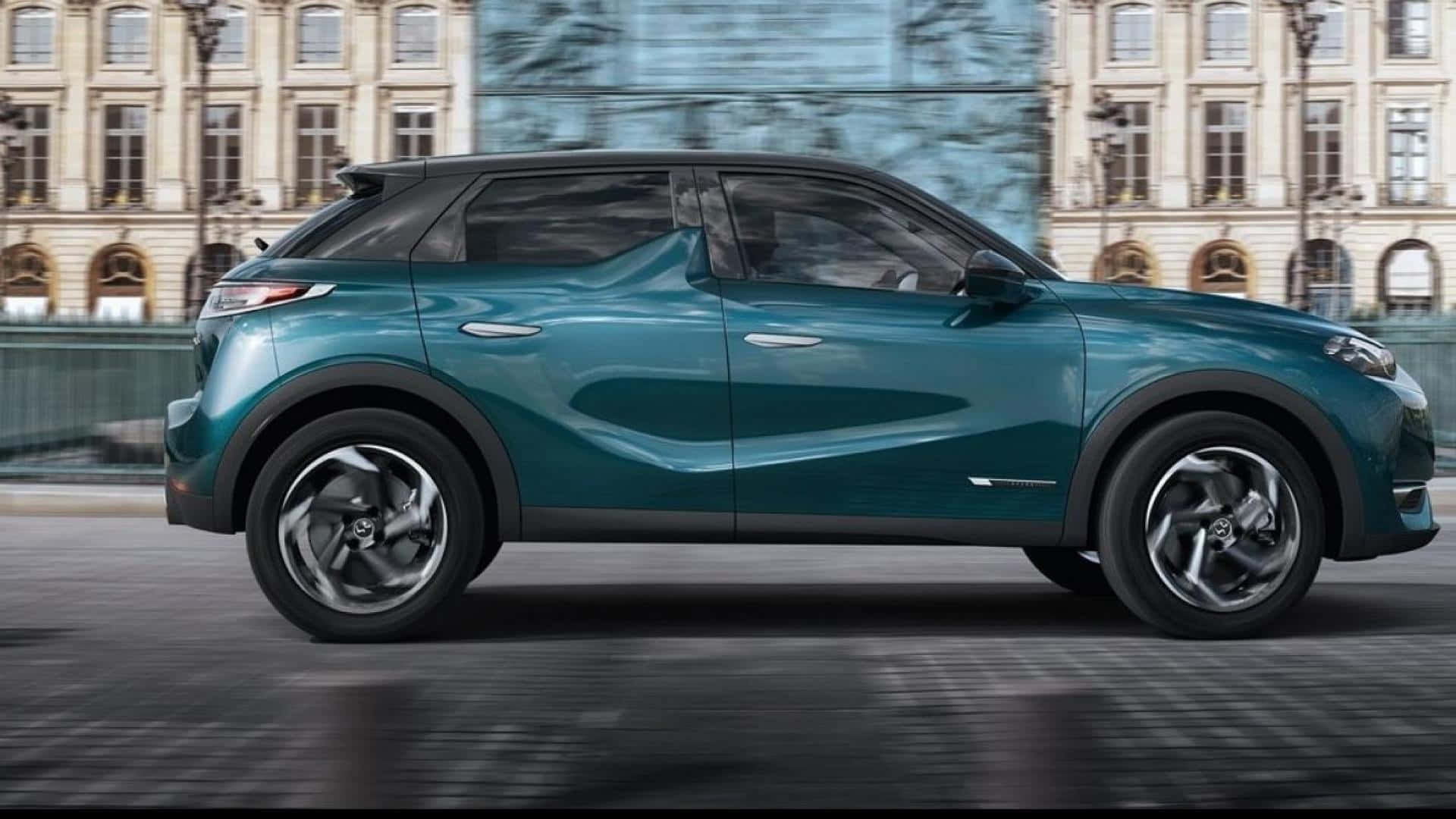 DS 3 Crossback, teal, electric SUV, Full HD Desktop Wallpaper