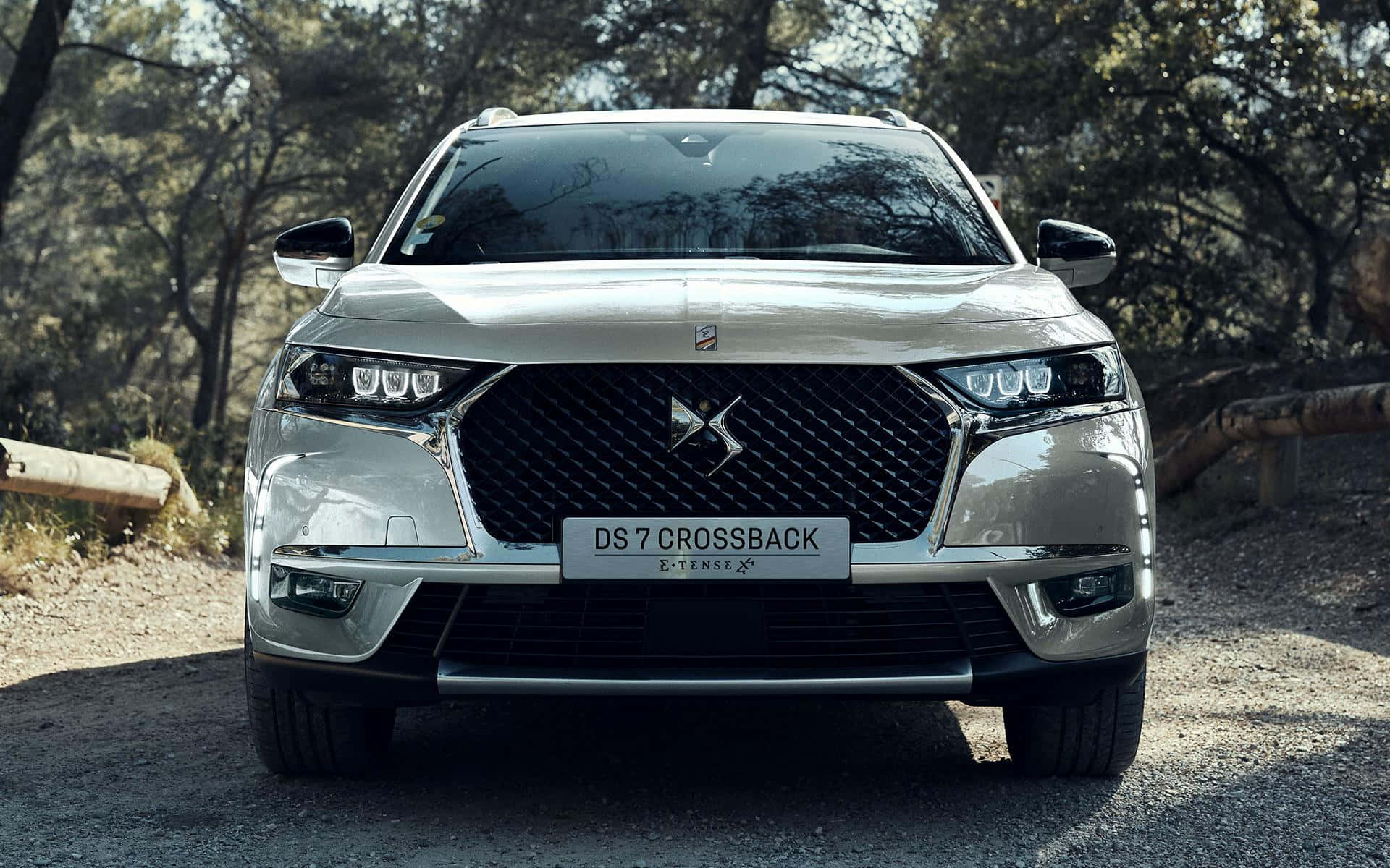 DS 7 Crossback E-tense, silver, gravel road, Full HD Desktop Wallpaper