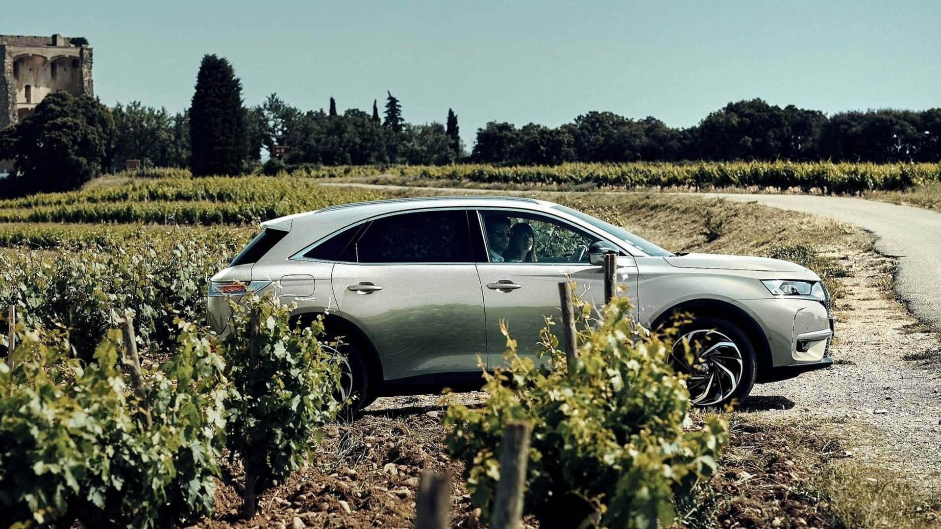 DS 7 Crossback E-Tense, silver, gravel road, Full HD Desktop Wallpaper