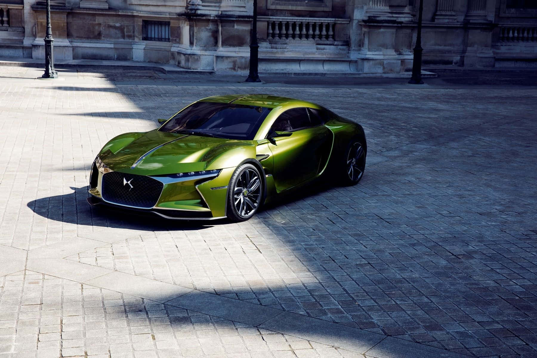 DS Automobiles DS E-Tense, metallic green, sleek, HD Desktop Wallpaper