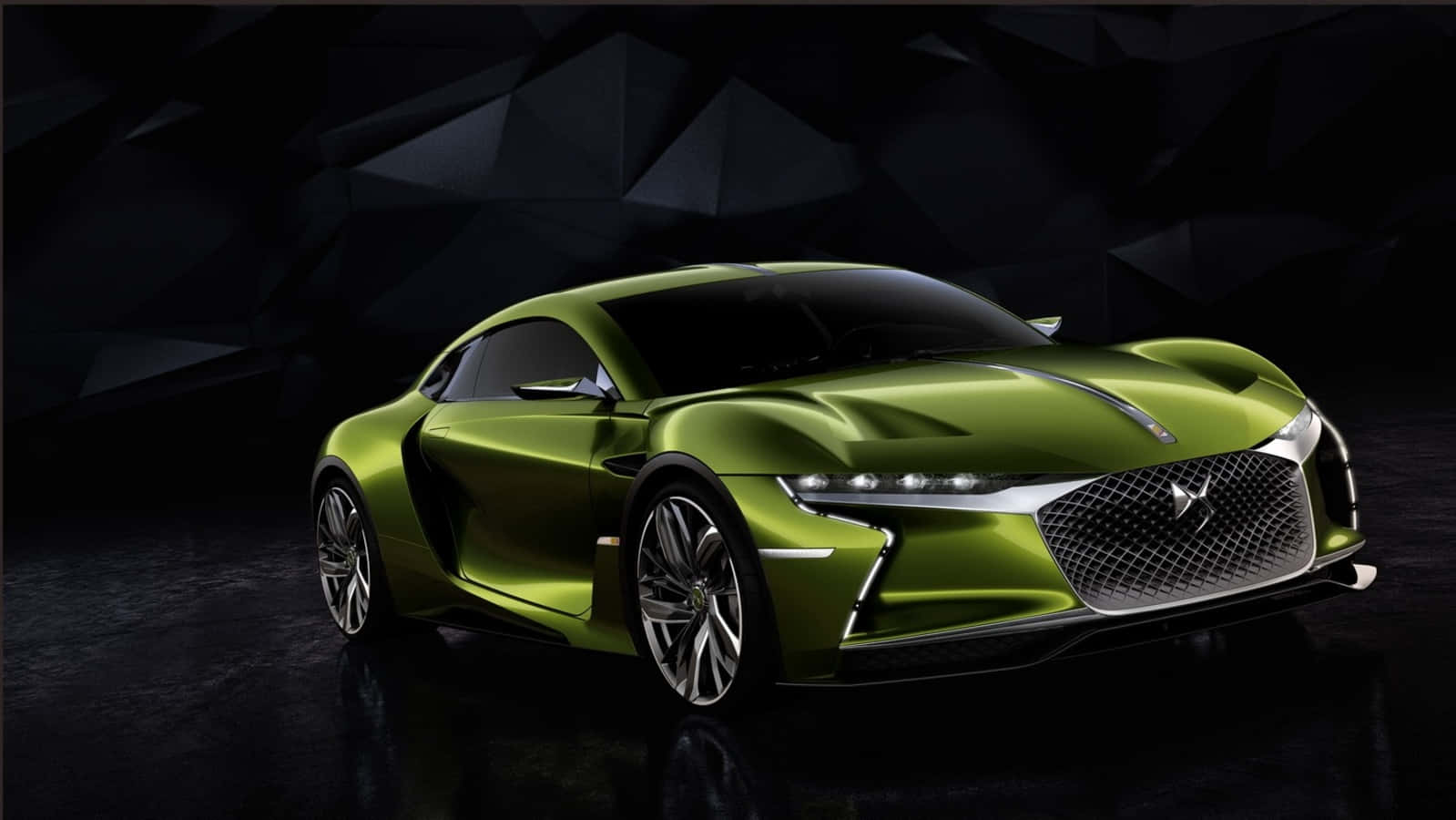 Ds Automobiles Ds E-tense, lime green, chrome accents, HD Desktop Wallpaper