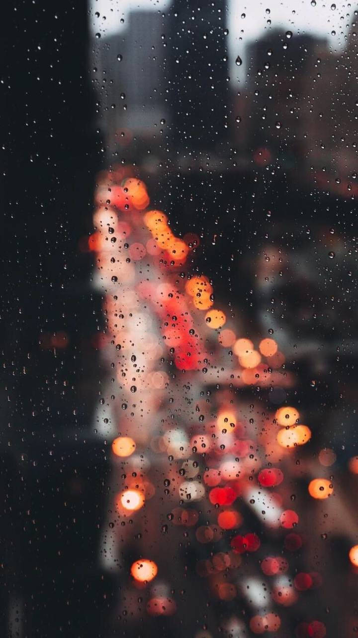DSLR Blur, rainy day, raindrops, HD Phone Wallpaper