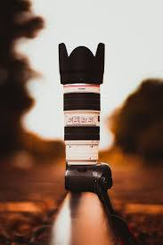 DSLR camera lens, hood, tripod, SD Phone Wallpaper