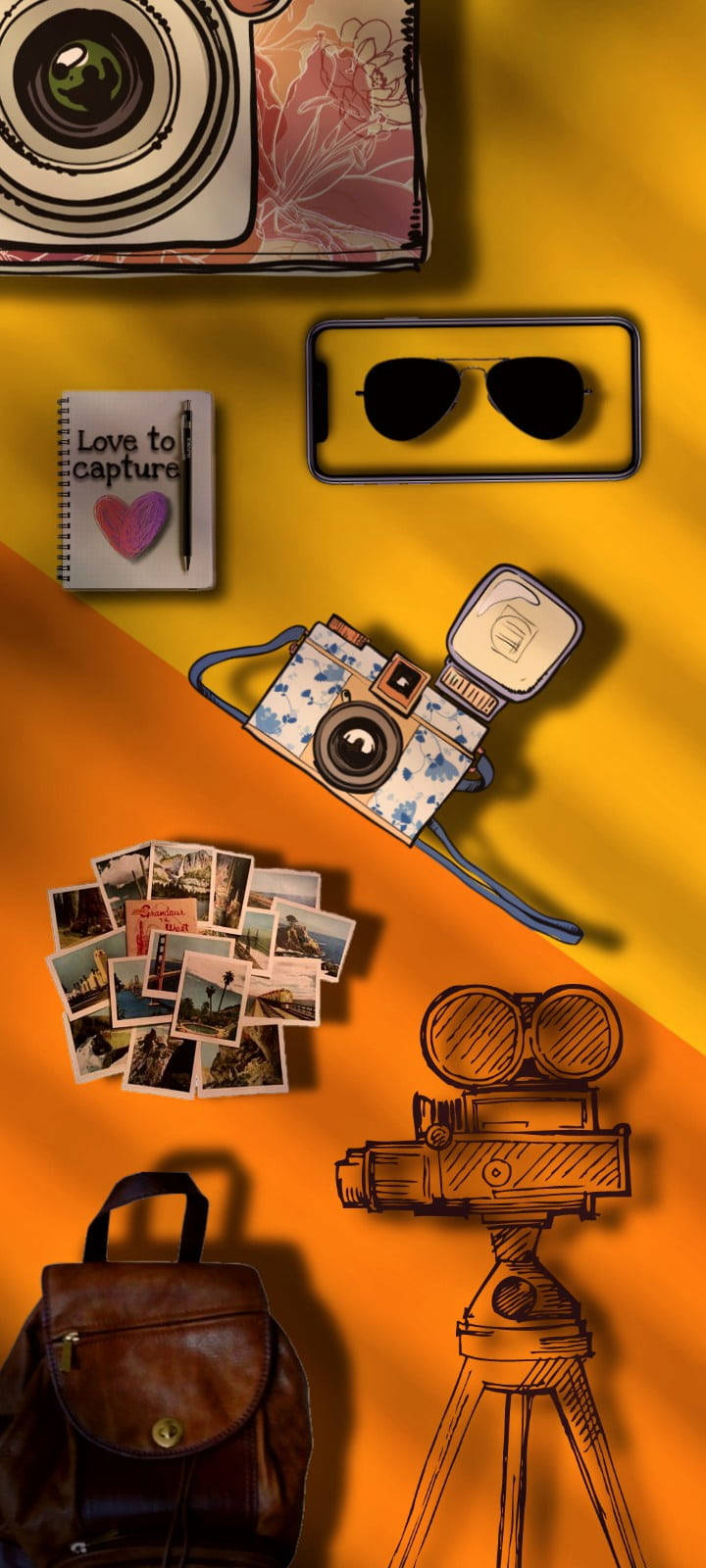 DSLR Camera, vintage cameras, sunglasses, HD Phone Wallpaper