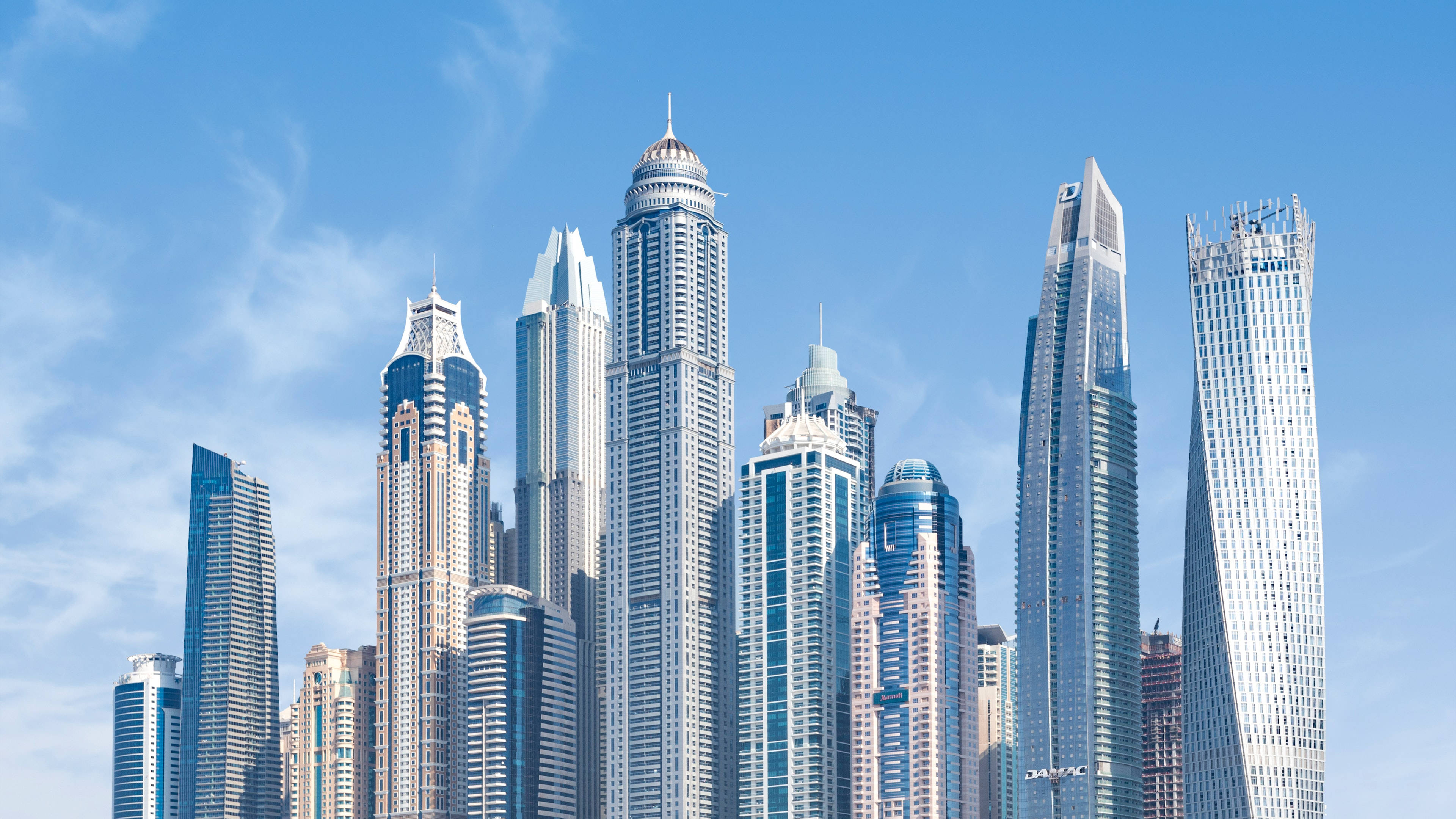 4K architecture, Dubai, skyscrapers, 4K Desktop Wallpaper