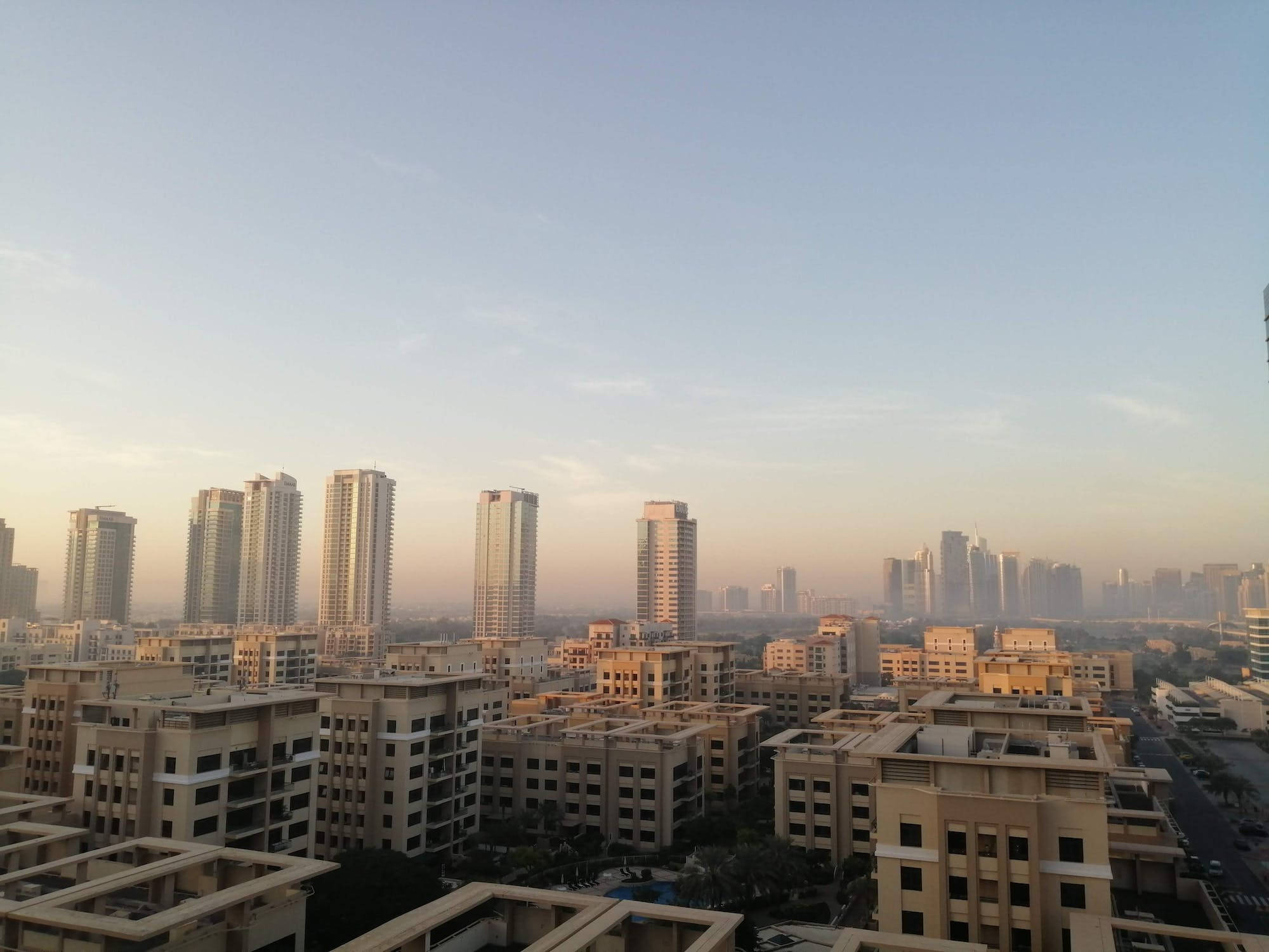 Dubai, morning, sunrise, Full HD Desktop Wallpaper
