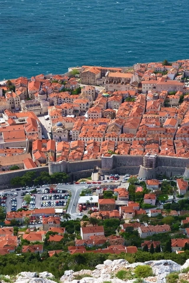 Dubrovnik, old brick houses, terracotta rooftops, SD Phone Wallpaper