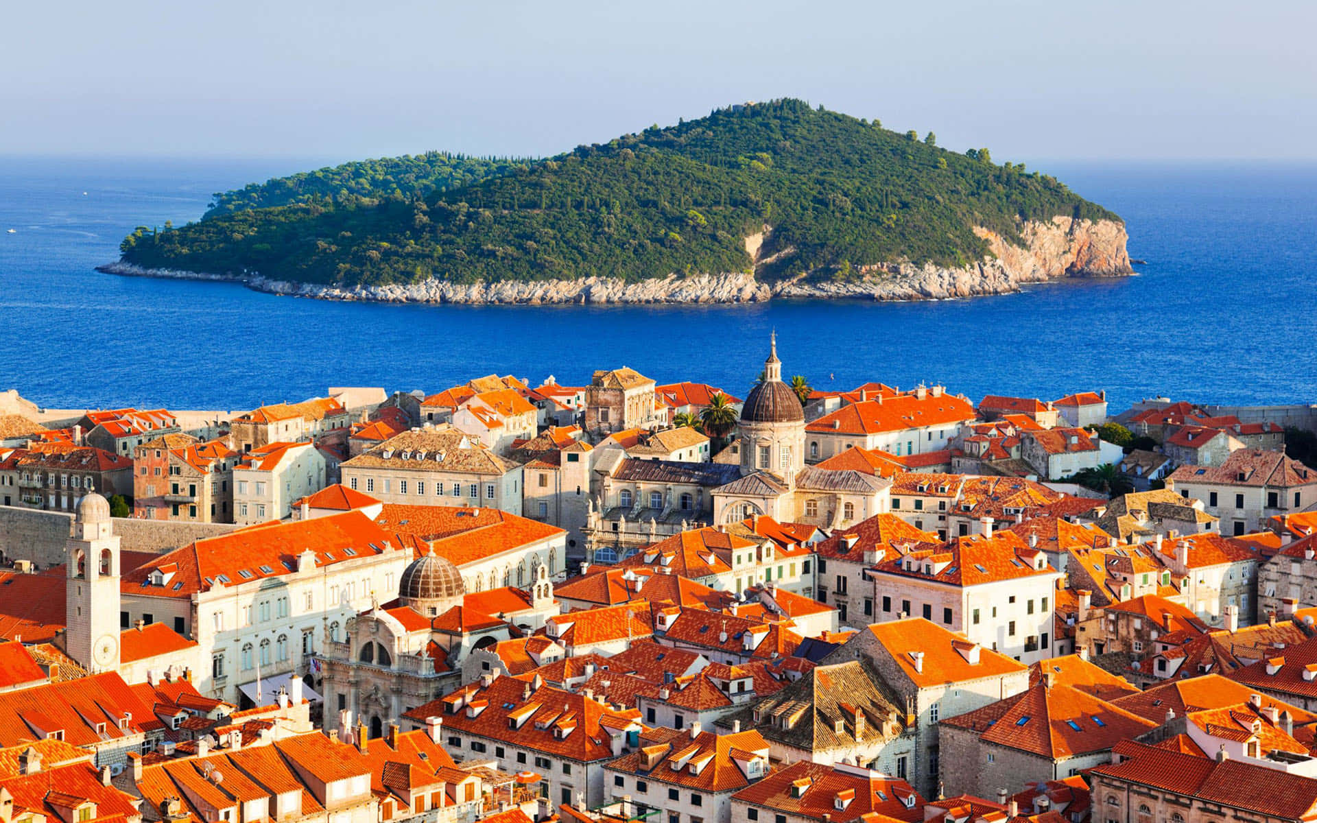 Dubrovnik, island, terracotta roofs, Full HD Desktop Wallpaper