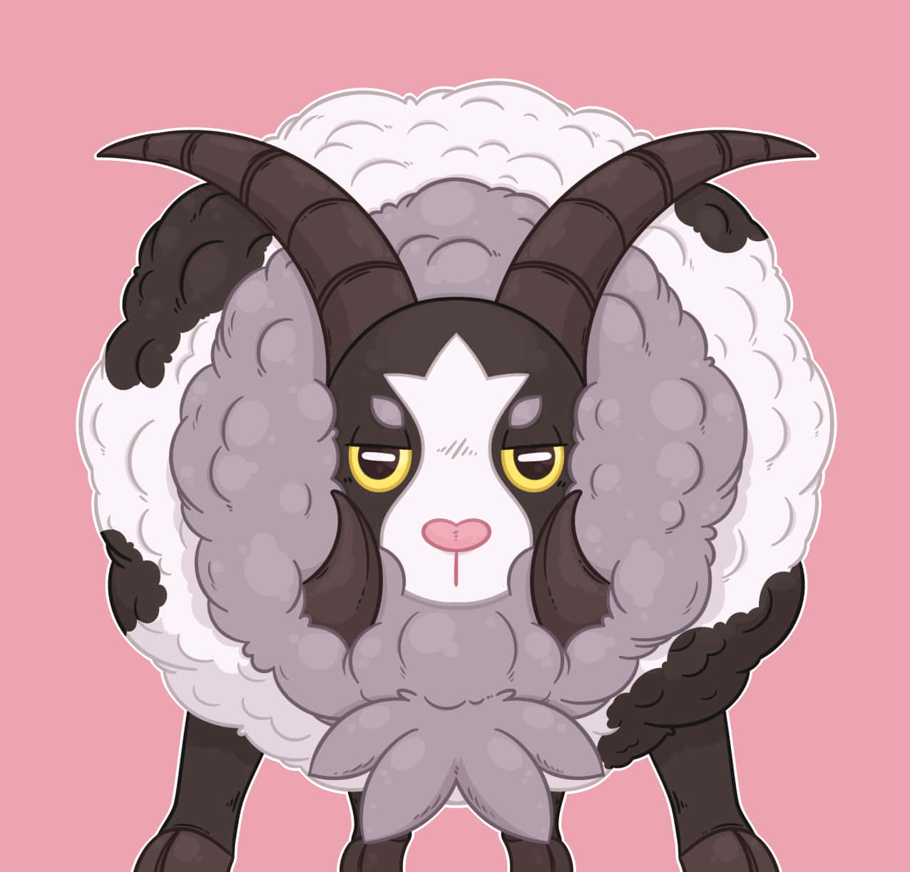 Dubwool, pink backdrop, cartoon goat, SD Desktop Wallpaper