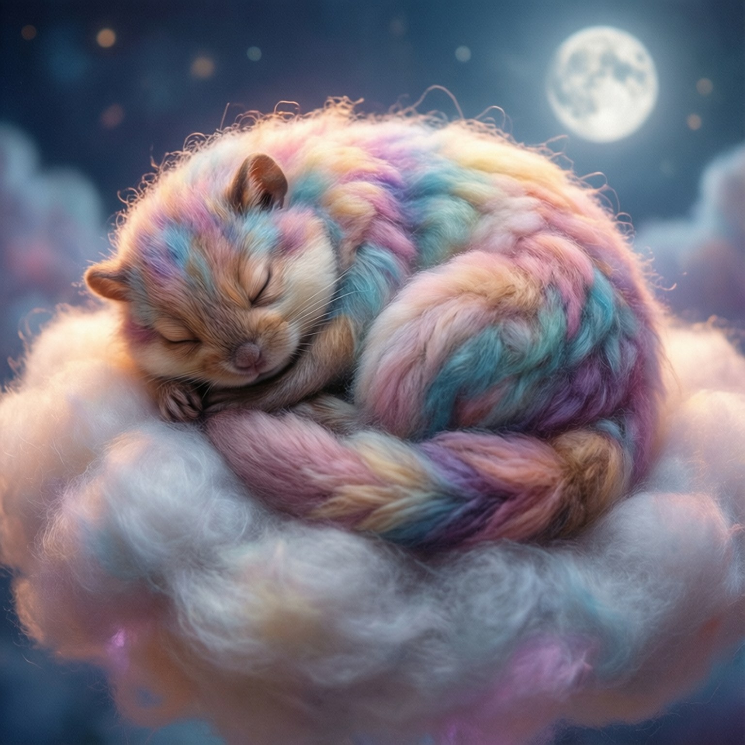 Dubwool, rainbow-furred, cloud, HD Desktop Wallpaper