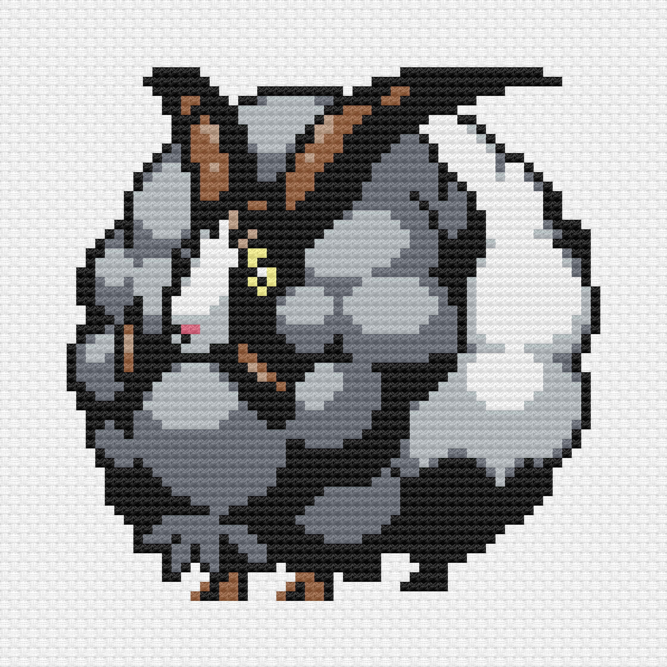 Dubwool, pixel art, gray and white, Full HD Desktop Wallpaper