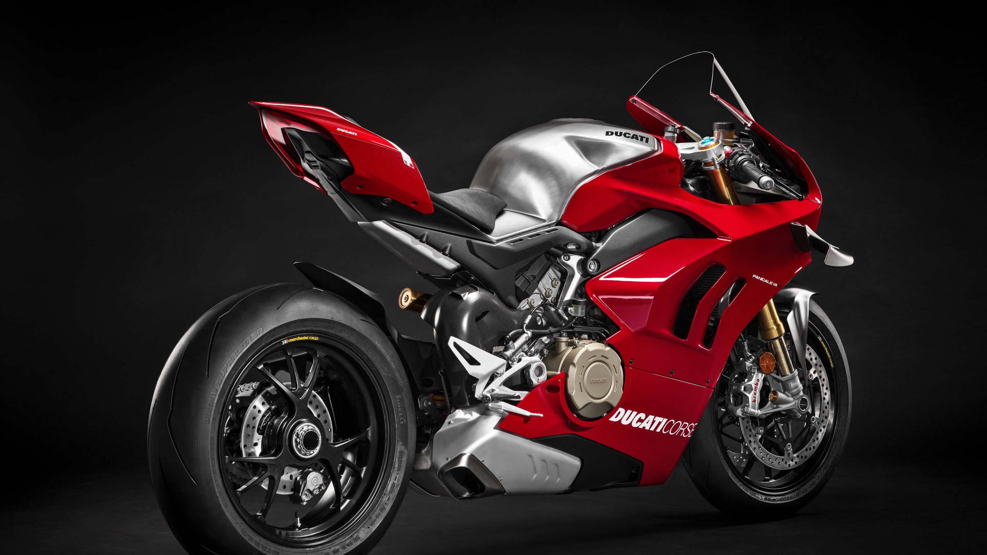 Ducati, sleek red, silver accents, Full HD Desktop Wallpaper