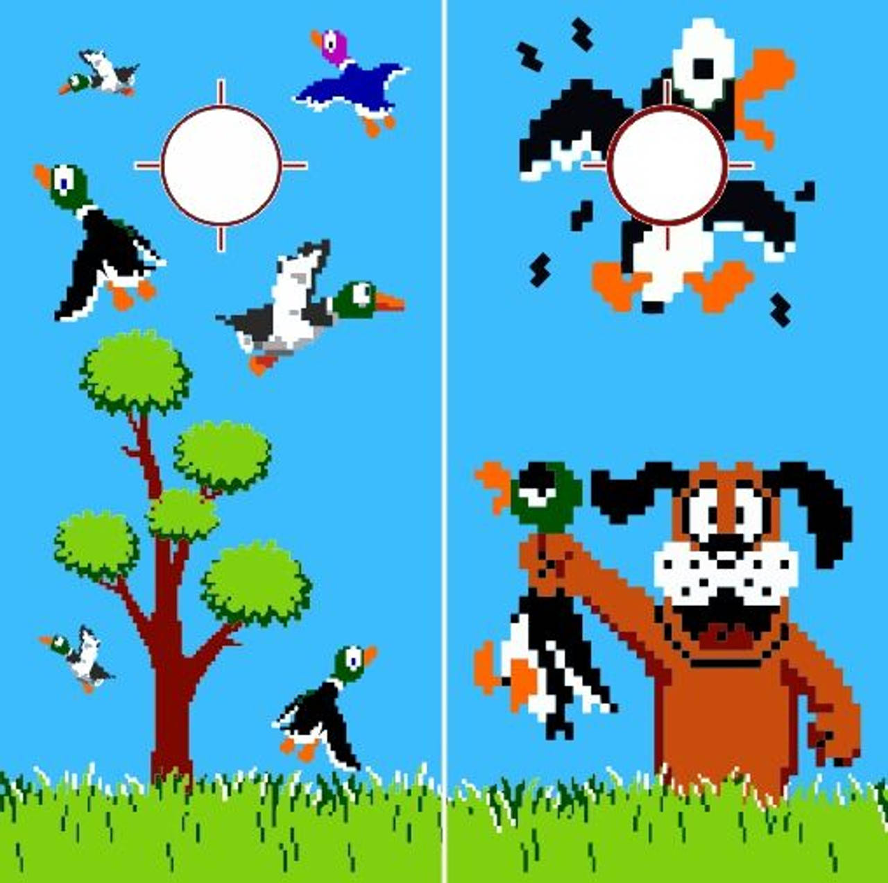 Duck Hunt, tree, ducks, HD Desktop Wallpaper