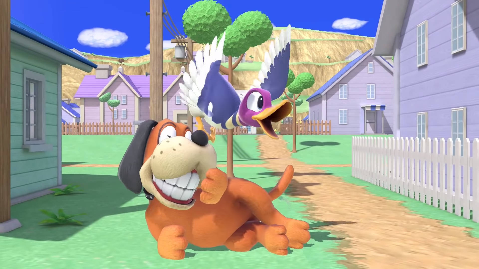 Duck Hunt, cartoon dog, purple bird, Full HD Desktop Wallpaper