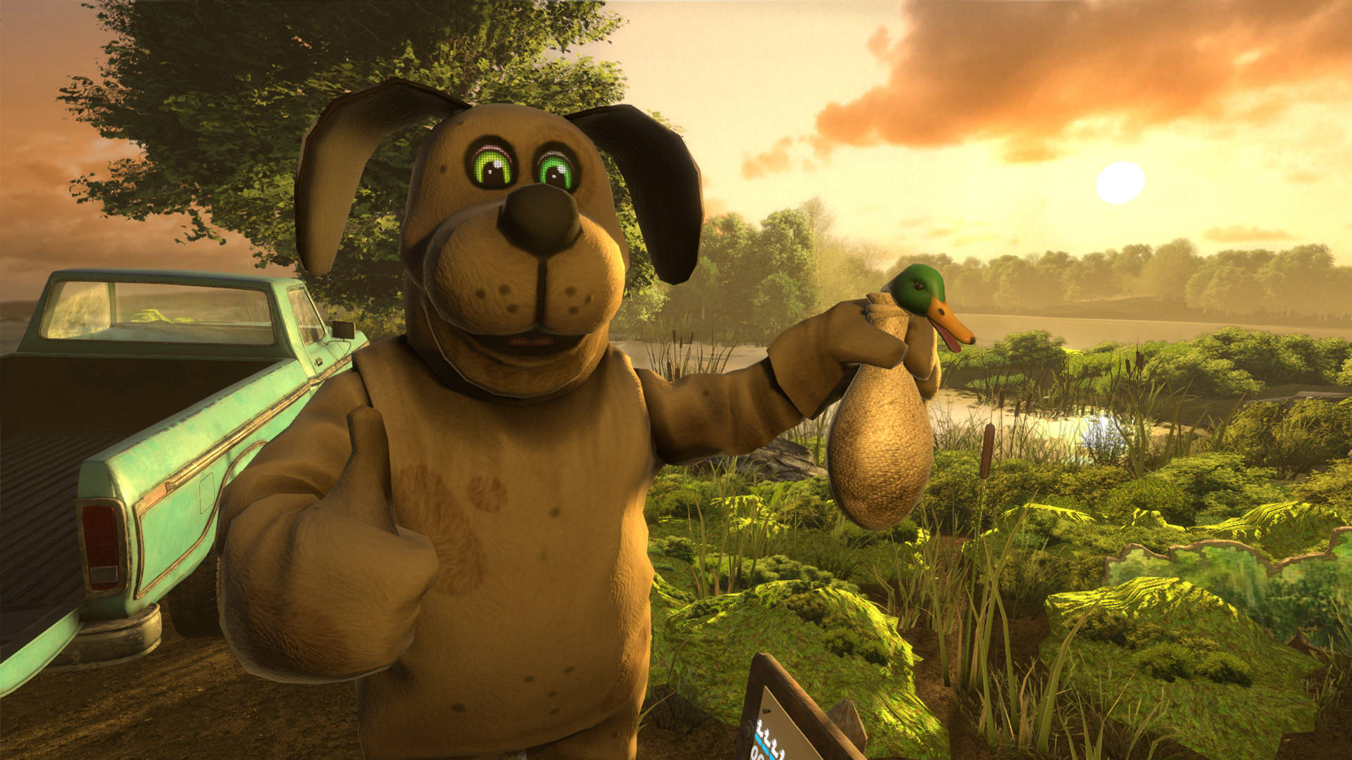 Duck Hunt, 3D Digital Art, cartoon dog, Full HD Desktop Wallpaper