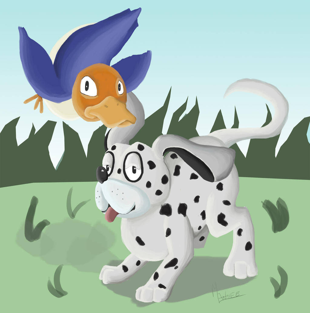 Duck Hunt, Dalmatian dog, blue-winged duck, SD Phone Wallpaper