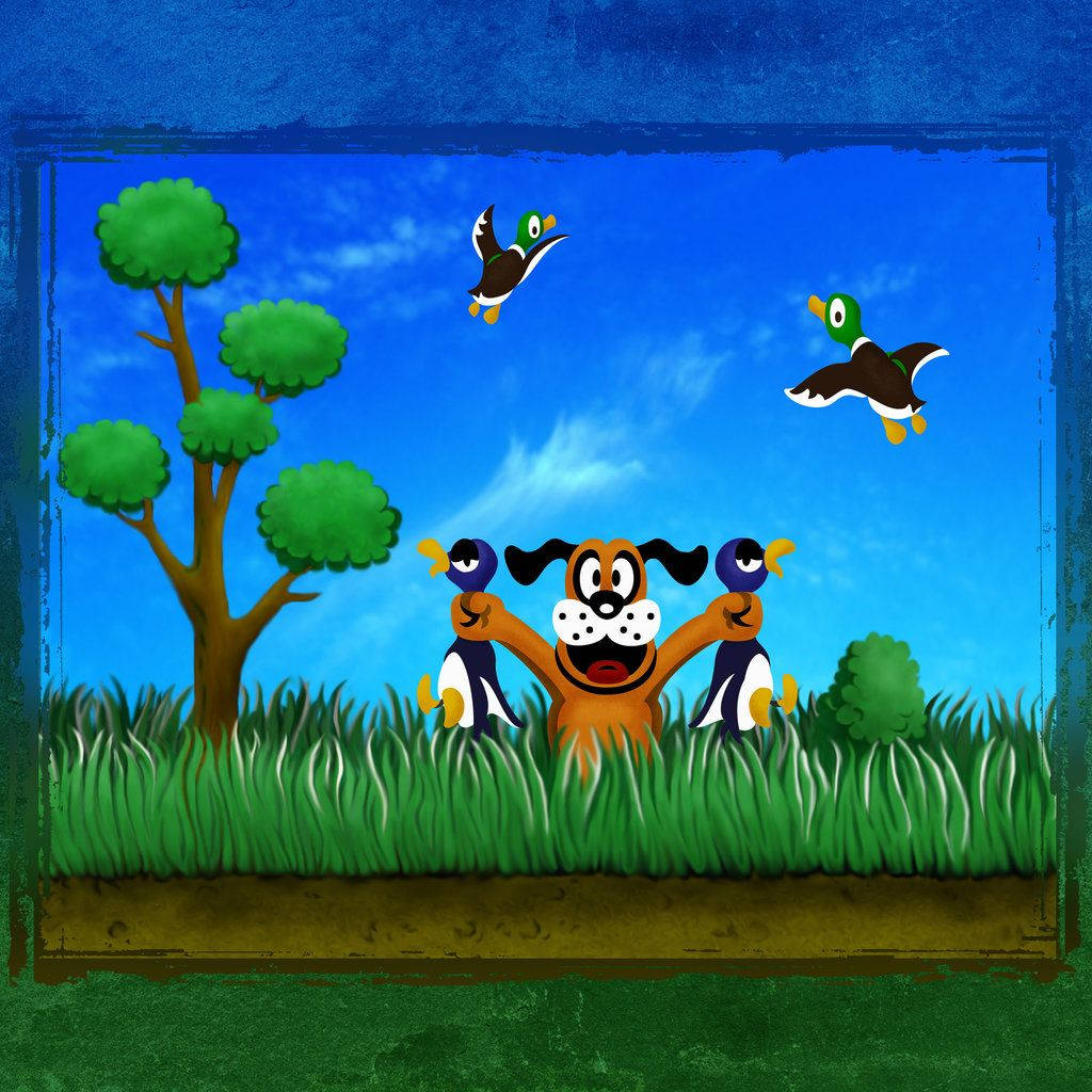 Duck Hunt, cartoon dog, penguins, SD Desktop Wallpaper