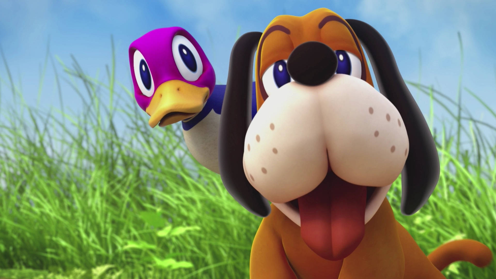 Duck Hunt, cartoon dog, purple duck, Full HD Desktop Wallpaper