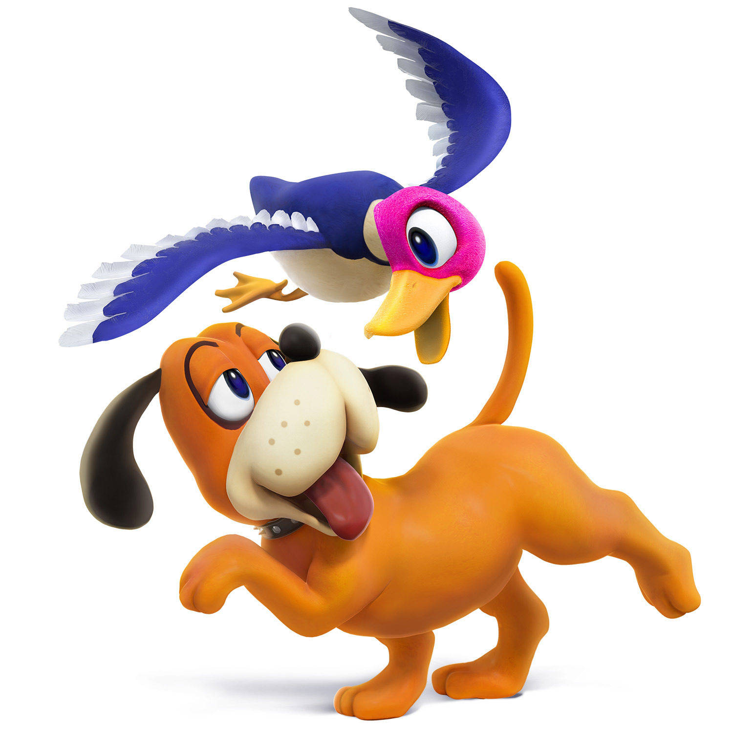 Duck Hunt, orange cartoon dog, blue bird, HD Desktop Wallpaper