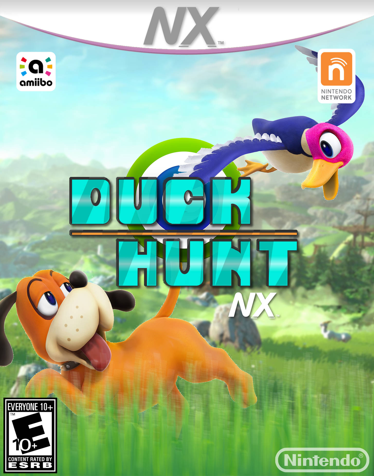 Duck Hunt, orange dog, colorful duck, Full HD Phone Wallpaper